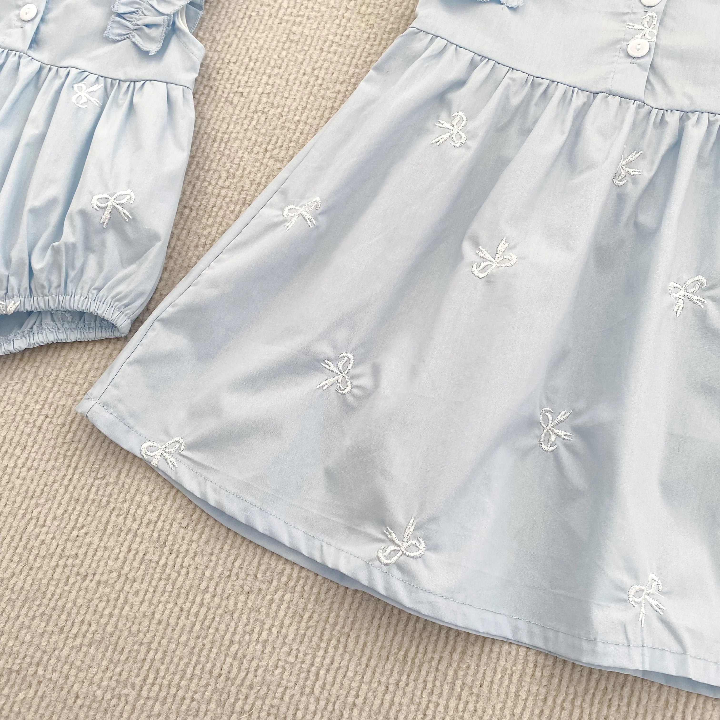 1-6Yrs Summer Girls Dress Baby Clothes Fashion Smocking Stitch Girls Dress Puff Sleeve Floral Cotton Baby Girls Princess Dresses