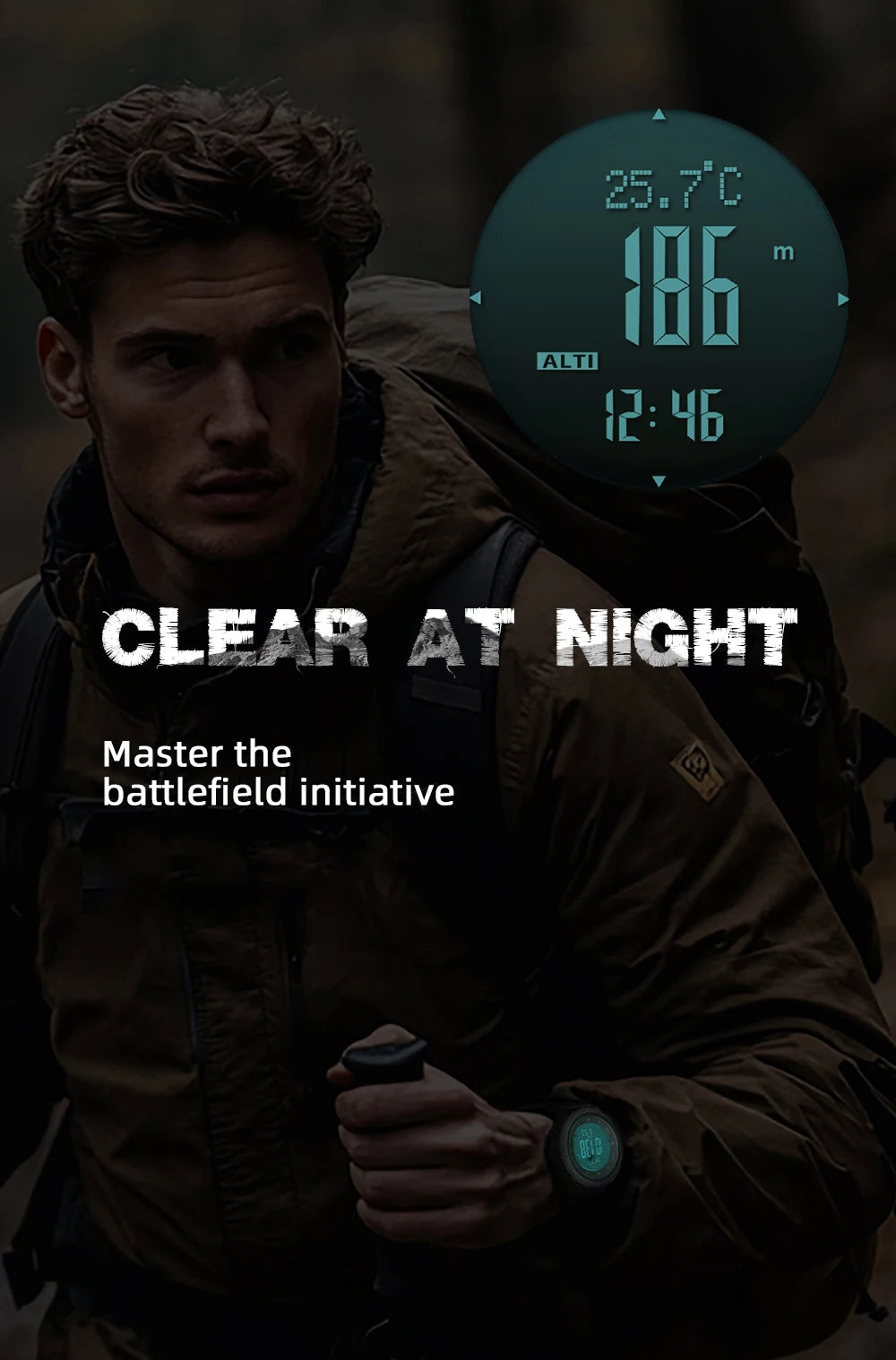 NORTH EDGE Smart Watch For Men Altimeter Barometer Thermometer Compass Military Digital Clock Outdoor Smartwatch Waterproof 50m