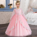 Girls' Long sleeved Princess Dress 4-12 Years Old Sequin Embroidered Bunny Dress Banquet Gorgeous High end Evening Dress