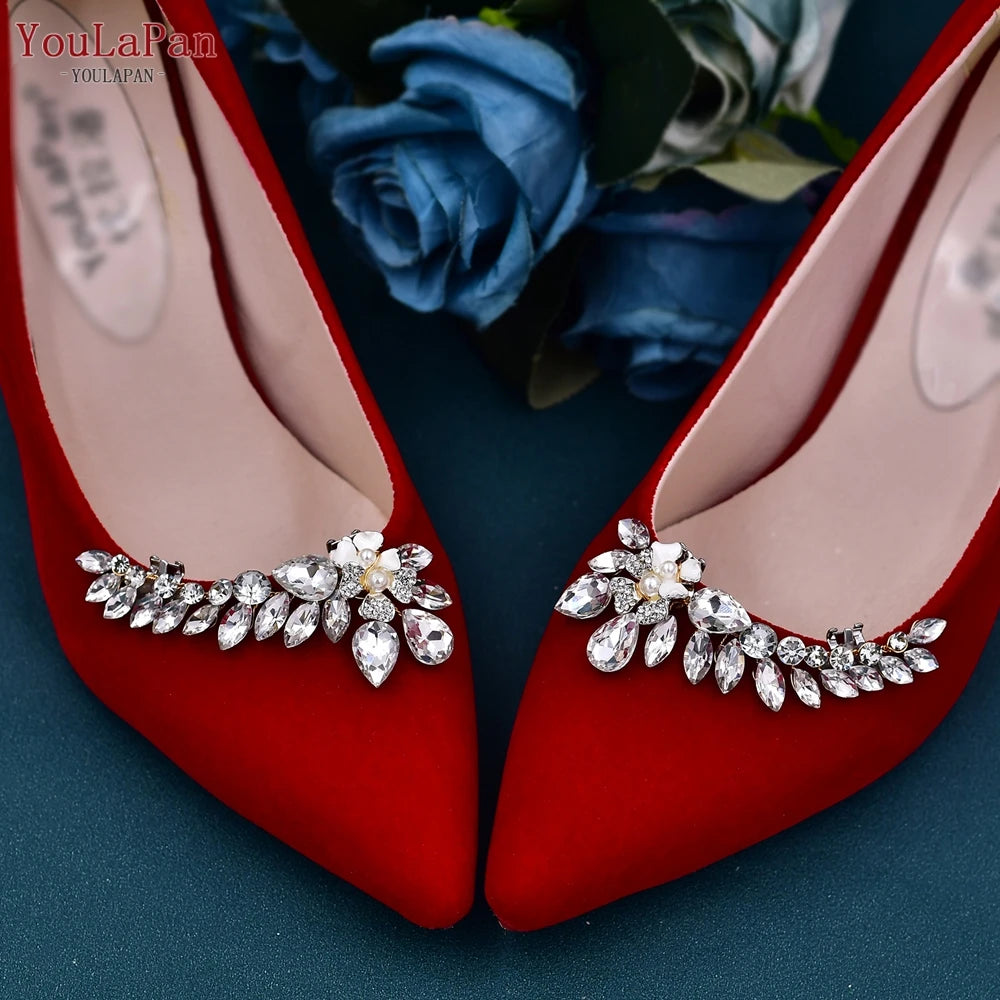 YouLaPan X35 2pc Removable Shoe Clip DIY High Heel Decoration Shoe Buckle Women Lady Shoes Clips Charms Bridal Buckle Clips