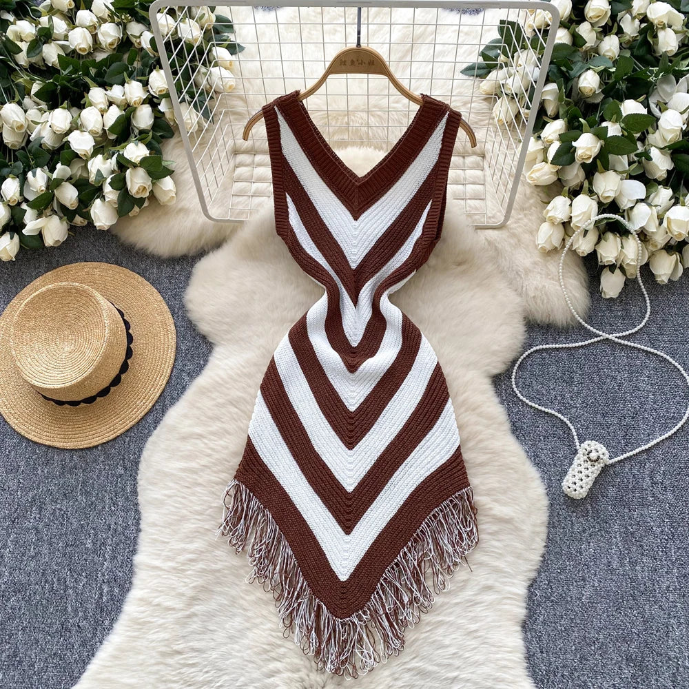 YuooMuoo Chic Fashion Sexy Package Hips Knitted Mini Dress 2025 New Summer Women Y2K Irregular Bodycon Party Dress Streetrwear