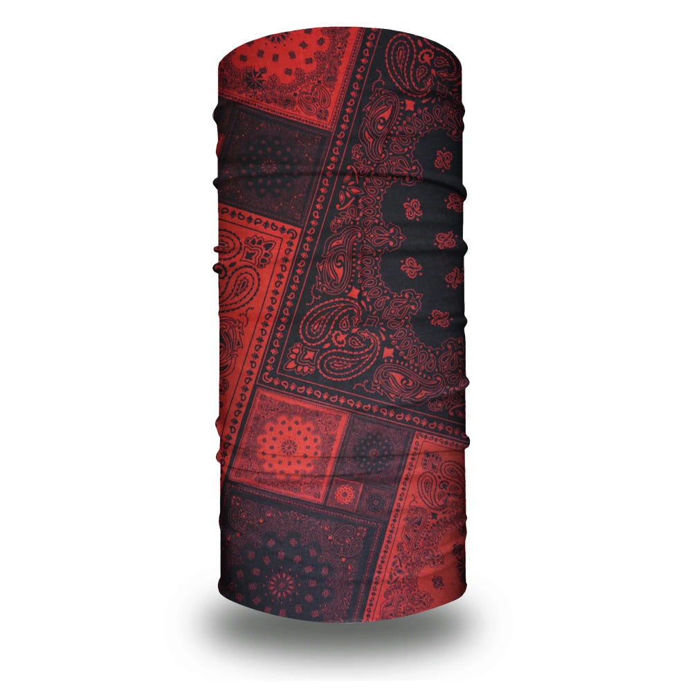 Red Bandana Face Mask Cycing Hiking Running Yoga Hair Bandannas Headband for Women Men Cooling Neck Gaiter Covering Balaclava