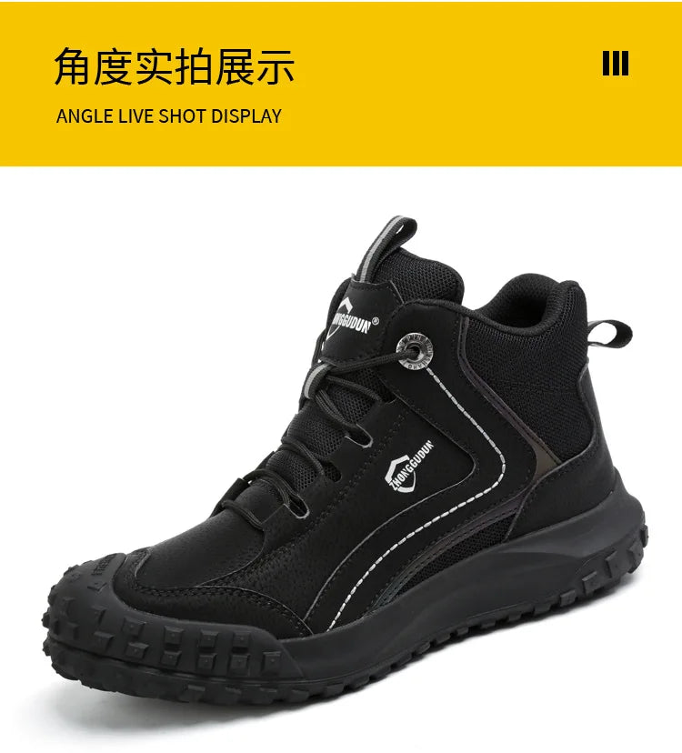 Autumn Winter New Work Safety Boots For Men Designer Work Sneakers Anti-puncture Security Shoes Work Boots Indestructible Shoes