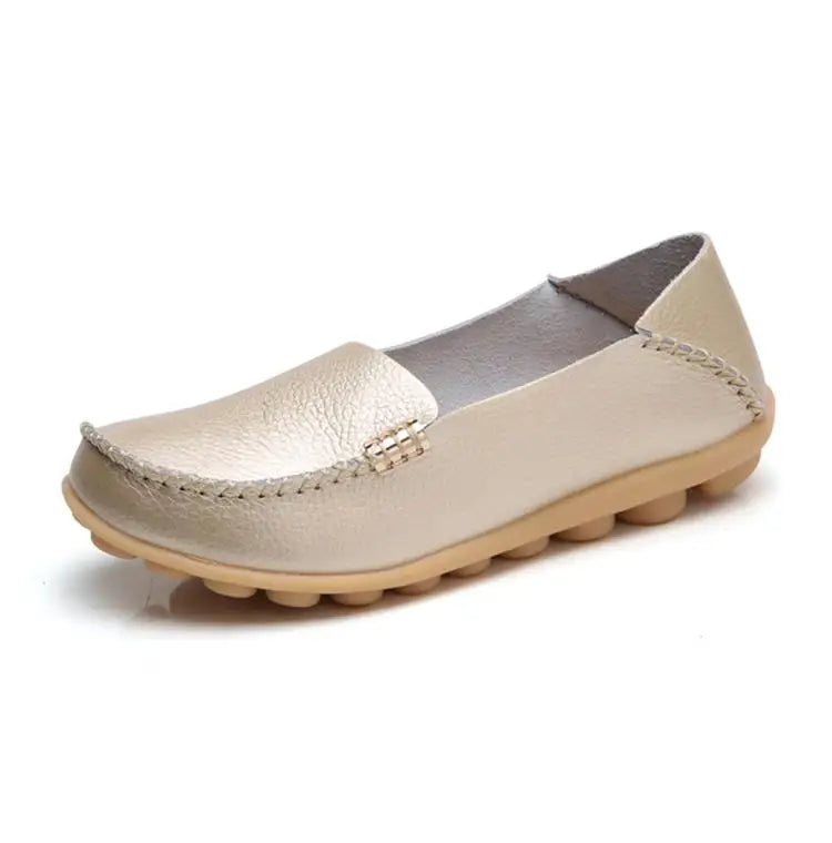 Women Flats Genuine Leather Casual Shoes Woman Moccasins Women's Loafers Nurse Shoe Slip On Shoes Women Plus Size Ballerinas