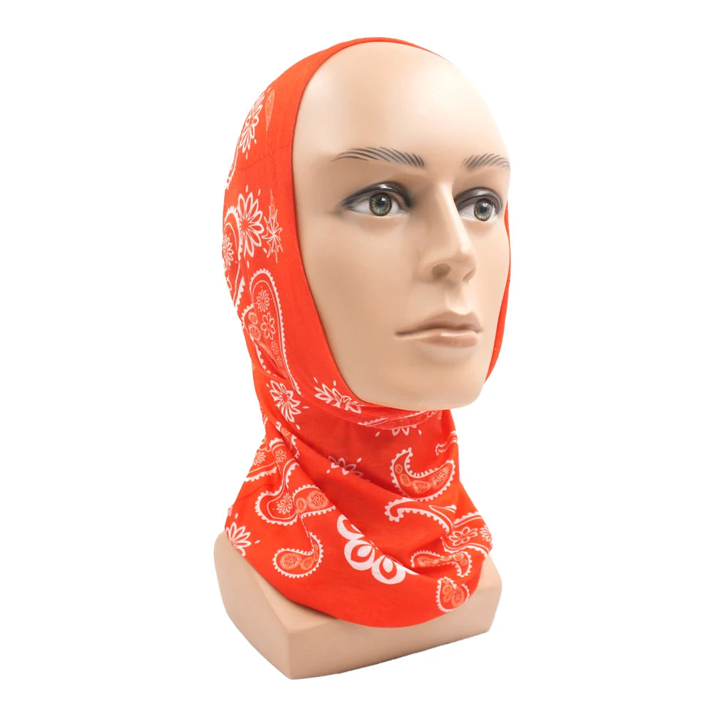 Red Bandana Face Mask Cycing Hiking Running Yoga Hair Bandannas Headband for Women Men Cooling Neck Gaiter Covering Balaclava