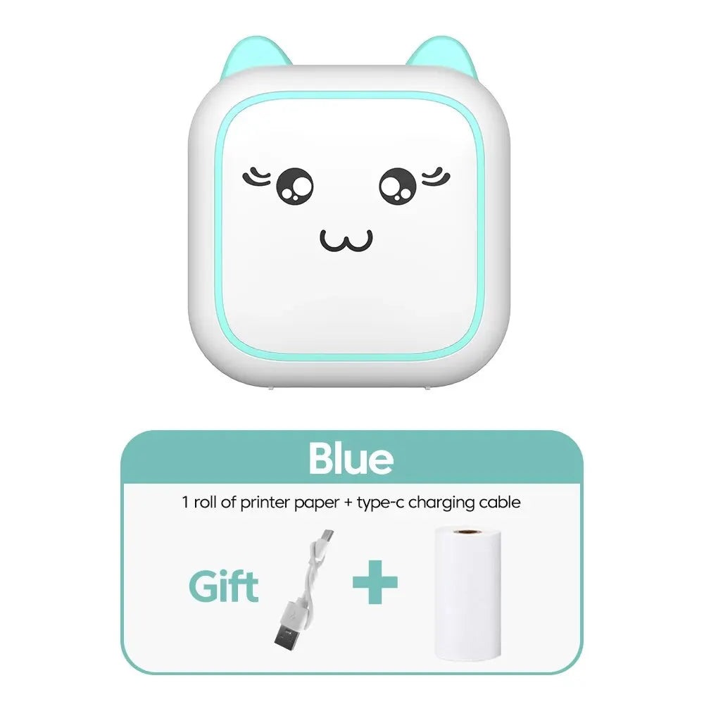 Portable Mini Thermal Photo Printer Cordless Label Printer Rechargeable Design Compact for Text Photos and Symbols for Printing