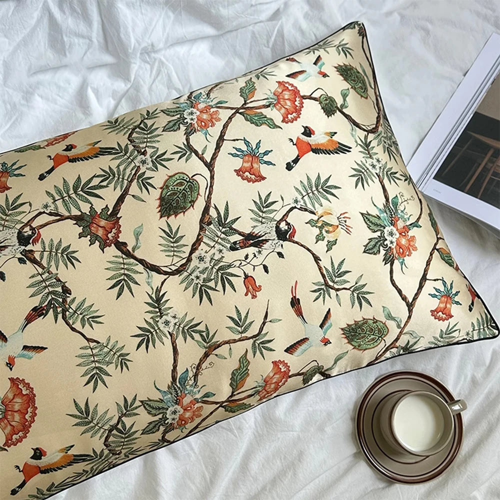 25 Momme Pure Natural Silk Pillow Case Envelope Design Printed Pillow Case Skincare Smooth Single sided Mulberry Silk Pillowcase