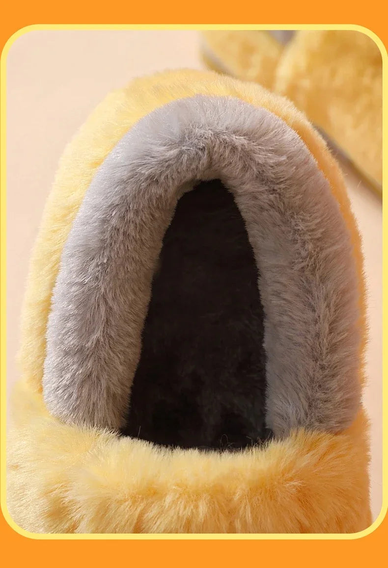 Winter Home Slipper Men Cartoon Bear Fuzzy Warm Plush Indoor Floor Male House Room Shoes Footwear Furry Non Slip Large Size 2025