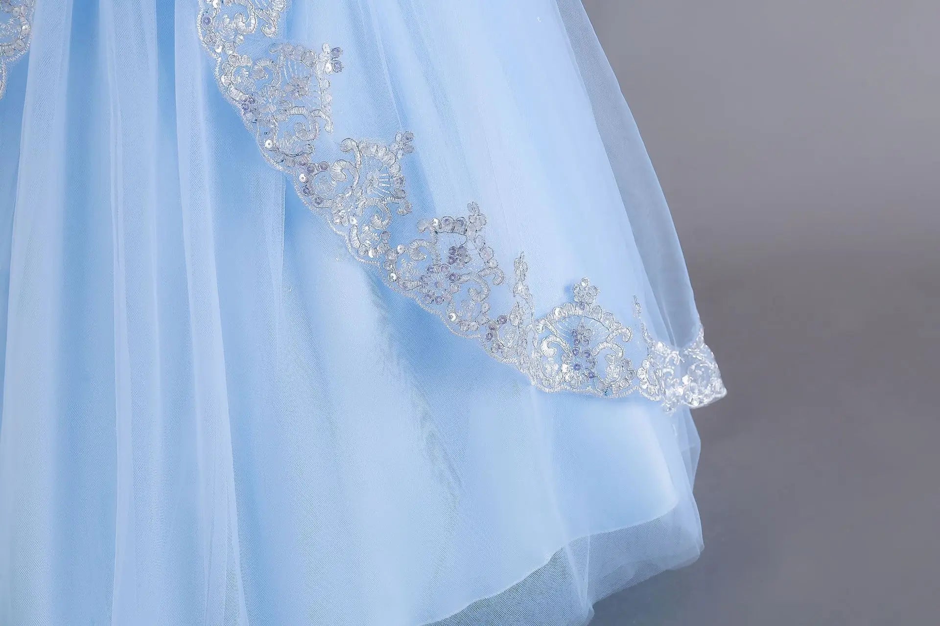 Girls' Long sleeved Princess Dress 4-12 Years Old Sequin Embroidered Bunny Dress Banquet Gorgeous High end Evening Dress