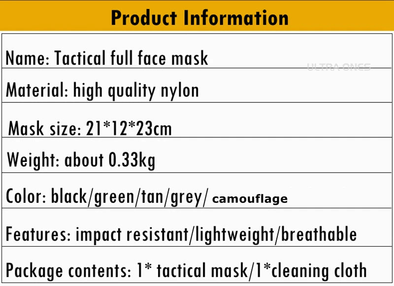 Tactical Full Face Mask Breathable Airsoft Paintball CS Wargame Sports Protective Mask Hunting Shooting Gear Accessoires