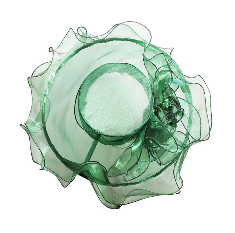 FS Wide Brim Kentucky Derby Hats Fascinators For Women With Veil Flower Organza Wedding Church Cocktail Tea Party Dress Cap 2025