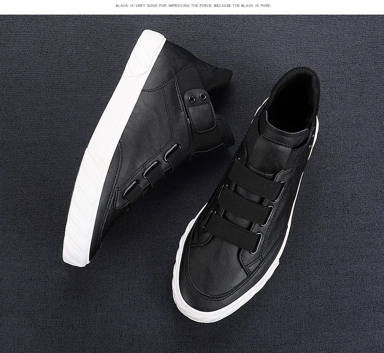 Retro High Top Men's Shoes Luxury Leather Casual Shoes Men British style Ankle Boots Comfortable Soft Men Sneakers New Moccasins