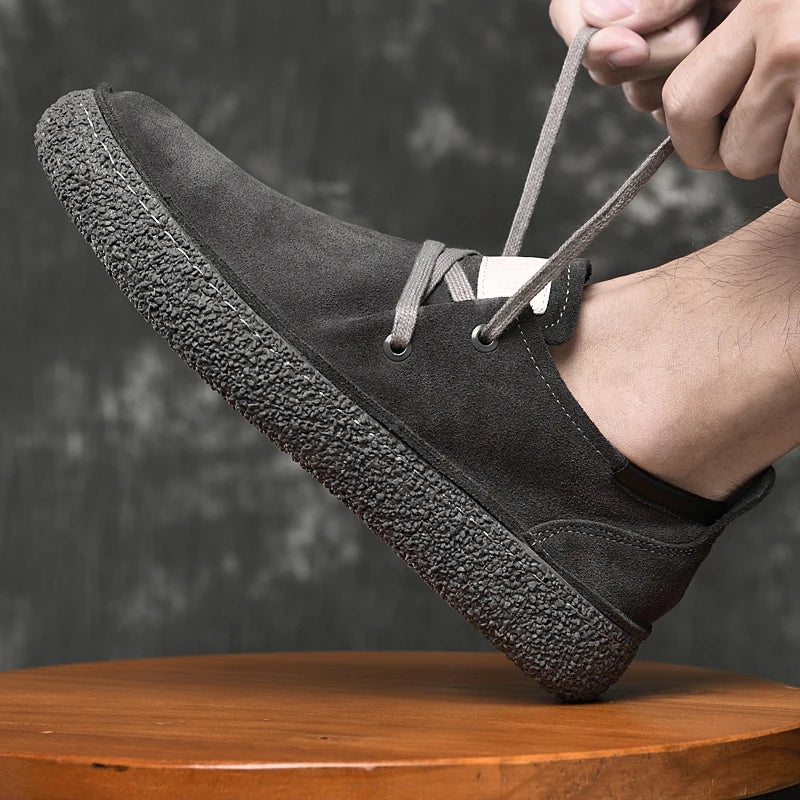 2025 Men's Fashion Leather Shoes High Gloss Suede Autumn Winter Business Casual Shoes Soft Lining Comfortable Shoes Size 38-45