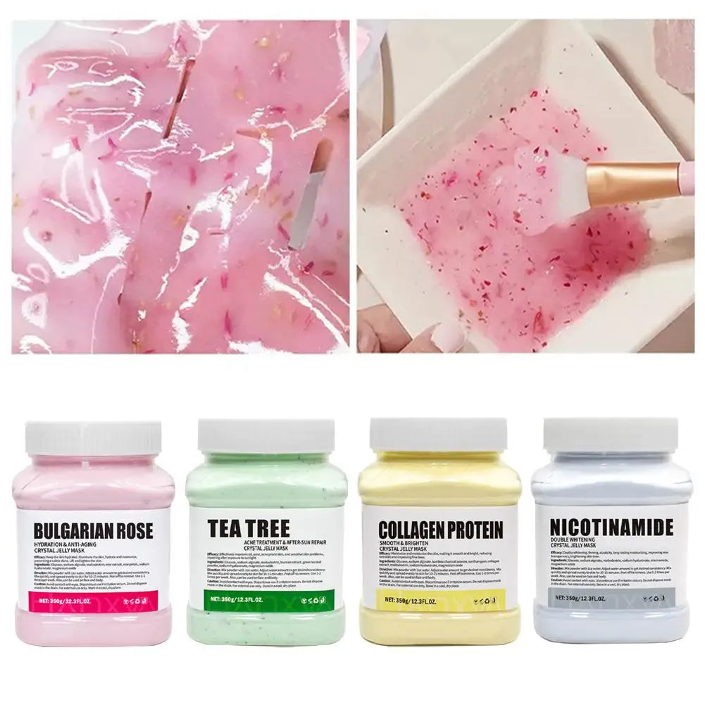 Rose Jelly Face Mask Hydrating Hydro Gel Peel-Off Mask with Smoothing Effect Powder-to-Gel Formula for Nourished Glowing Skin
