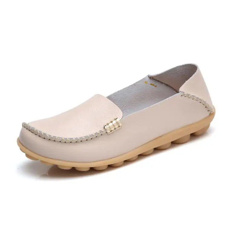 Women Flats Genuine Leather Casual Shoes Woman Moccasins Women's Loafers Nurse Shoe Slip On Shoes Women Plus Size Ballerinas