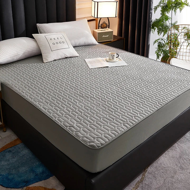 Waterproof Mattress Cover Cartoon Fitted Sheet Home Bedroom Bed Pad Protector Families with Pet Children (without Pillow Case)
