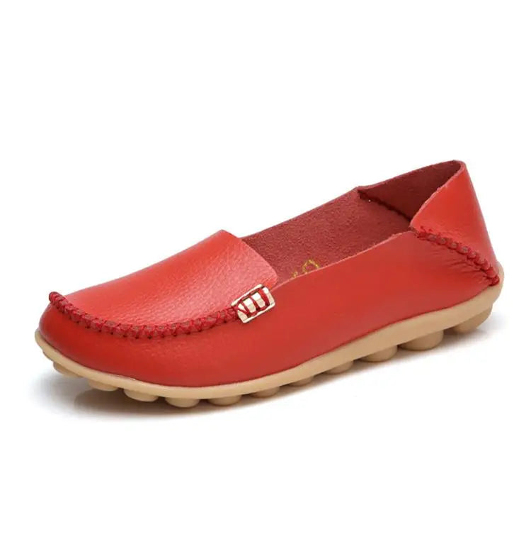 Women Flats Genuine Leather Casual Shoes Woman Moccasins Women's Loafers Nurse Shoe Slip On Shoes Women Plus Size Ballerinas