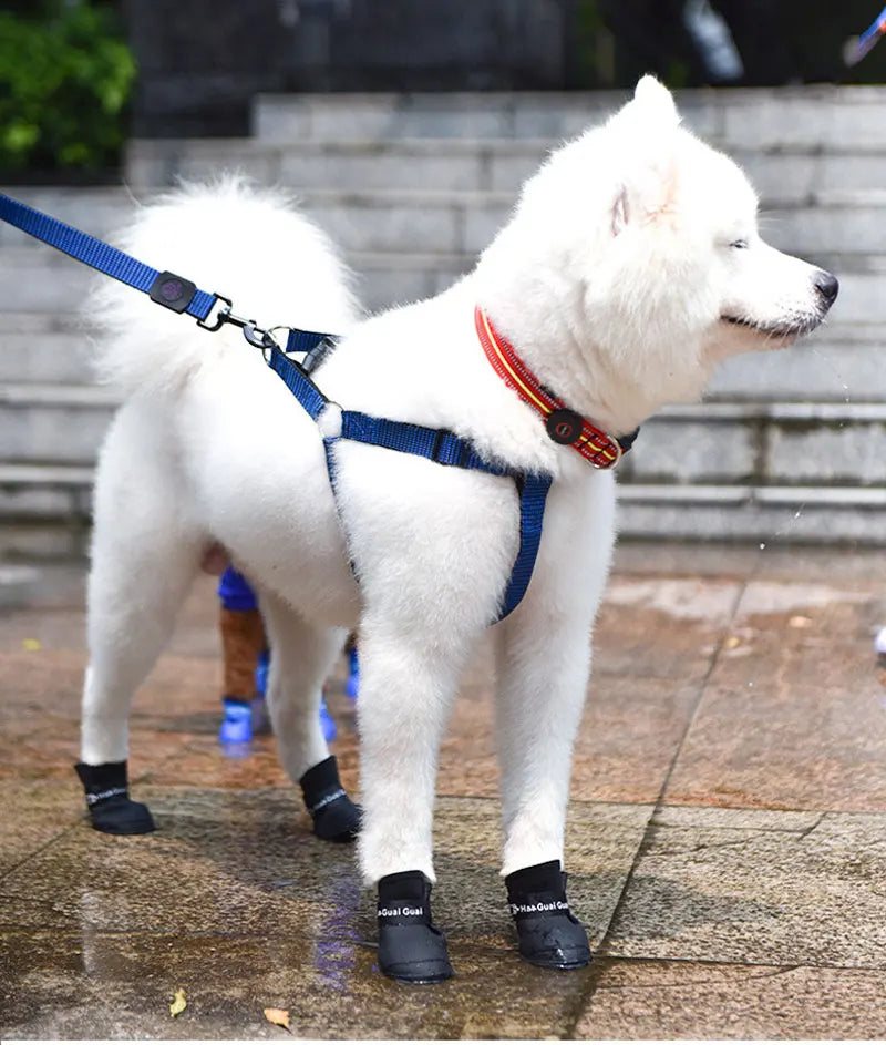 4pcs/Set Small Pet Dog Rain Shoes Anti Slip Waterproof Puppy Cat Shoe Rubber Boots for Outdoor Footwear Socks Pet Accessories