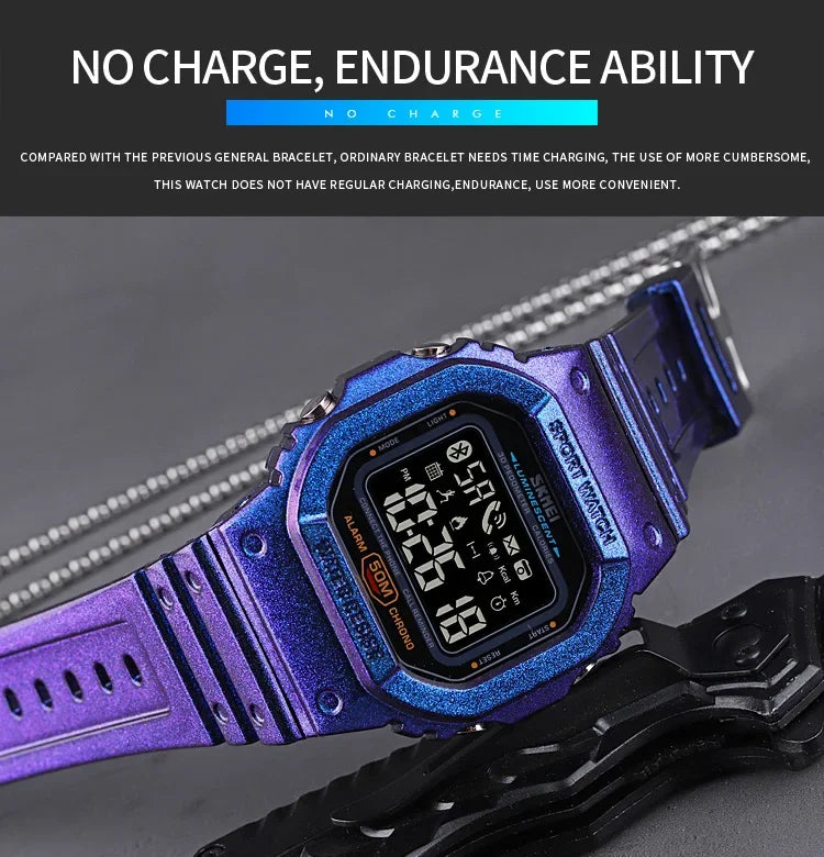 SKMEI Pedometer Calorie Tracker For Iphone Huawei Xiaomi Male relogio Mens Bluetooth Wristwatches 1629 Sport Digital Watch