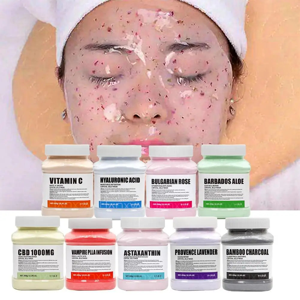 Rose Jelly Face Mask Hydrating Hydro Gel Peel-Off Mask with Smoothing Effect Powder-to-Gel Formula for Nourished Glowing Skin