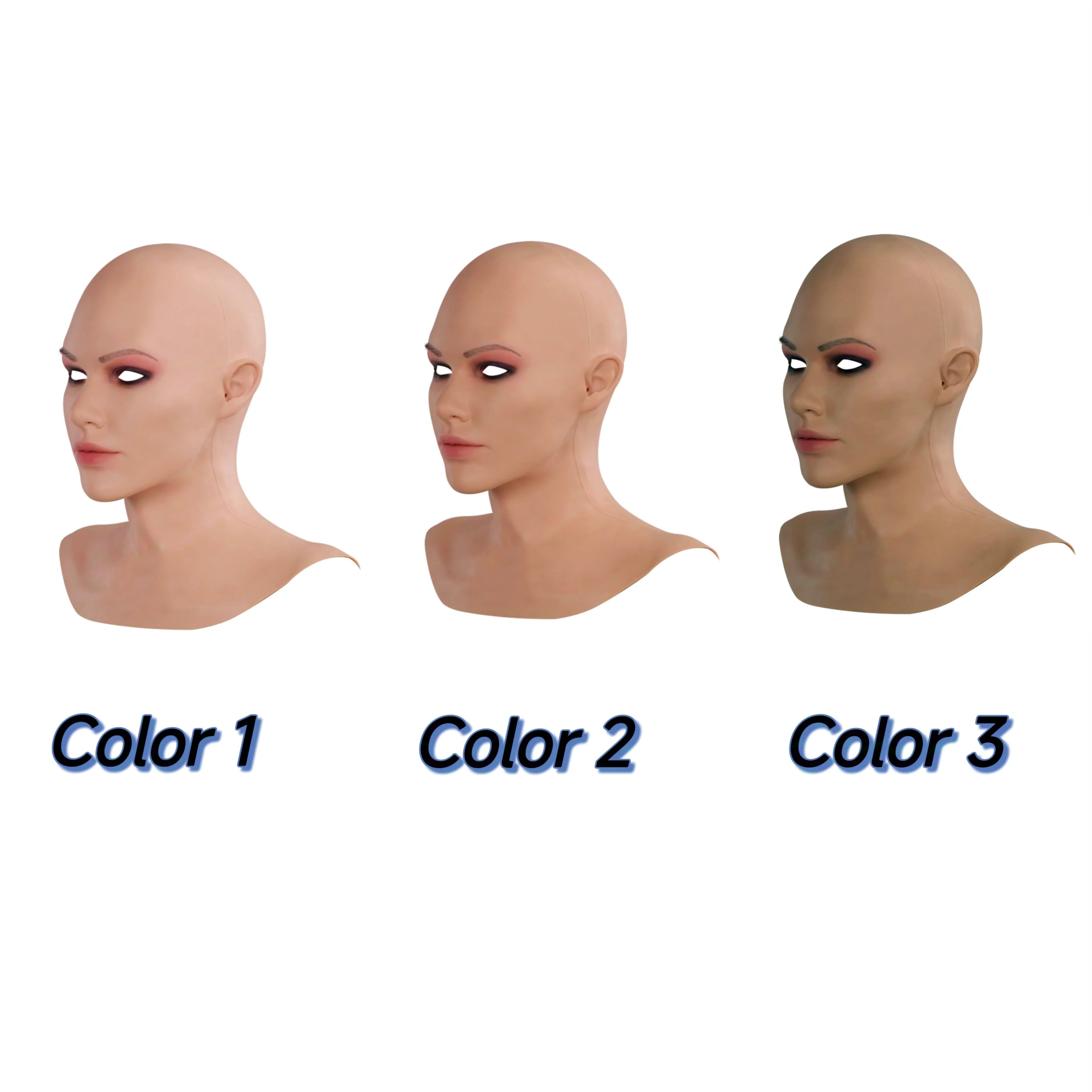 Realistic Female Mask With Neck Crossdresser Silicone Face Mask Headwear Crossdresser Costumes Drag Queen Male to Female