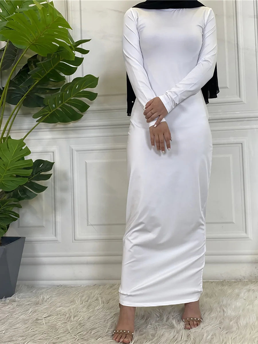 Muslim Middle East new fashion base solid color dress Dubai Turkey Arab elegant popular women's dress