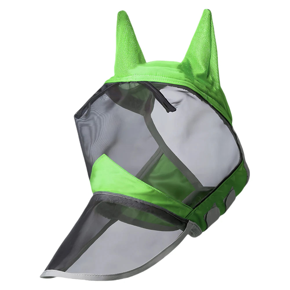 Anti-Mosquito Horse Full Face Protection Anti-Worms Mesh Mask with Nasal Cover Horse Face Mask Horse Riding Equestrian Equipment