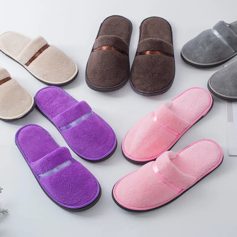 Women Plush Home slippers Spring Warm Fuzzy Slipper Indoor Closed Toe Shoes Household Non Slip Slippers Bedroom Slience slides