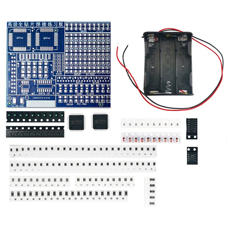 SMD/SMT Components Soldering Practice Board Electronic Project Kits DIY Soldering Kit Skill Training Board Led Transistor SMD