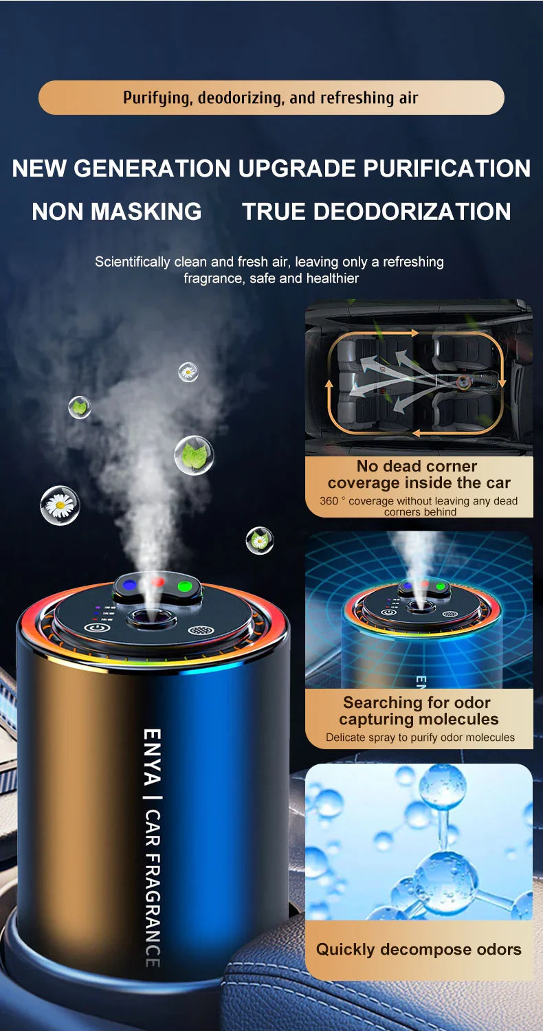 Car Air Freshener RGB Starry Sky Top 3 In 1 Multi-Function Aromatherapy LED Light USB Charger Essential Oil Diffuser Accessories
