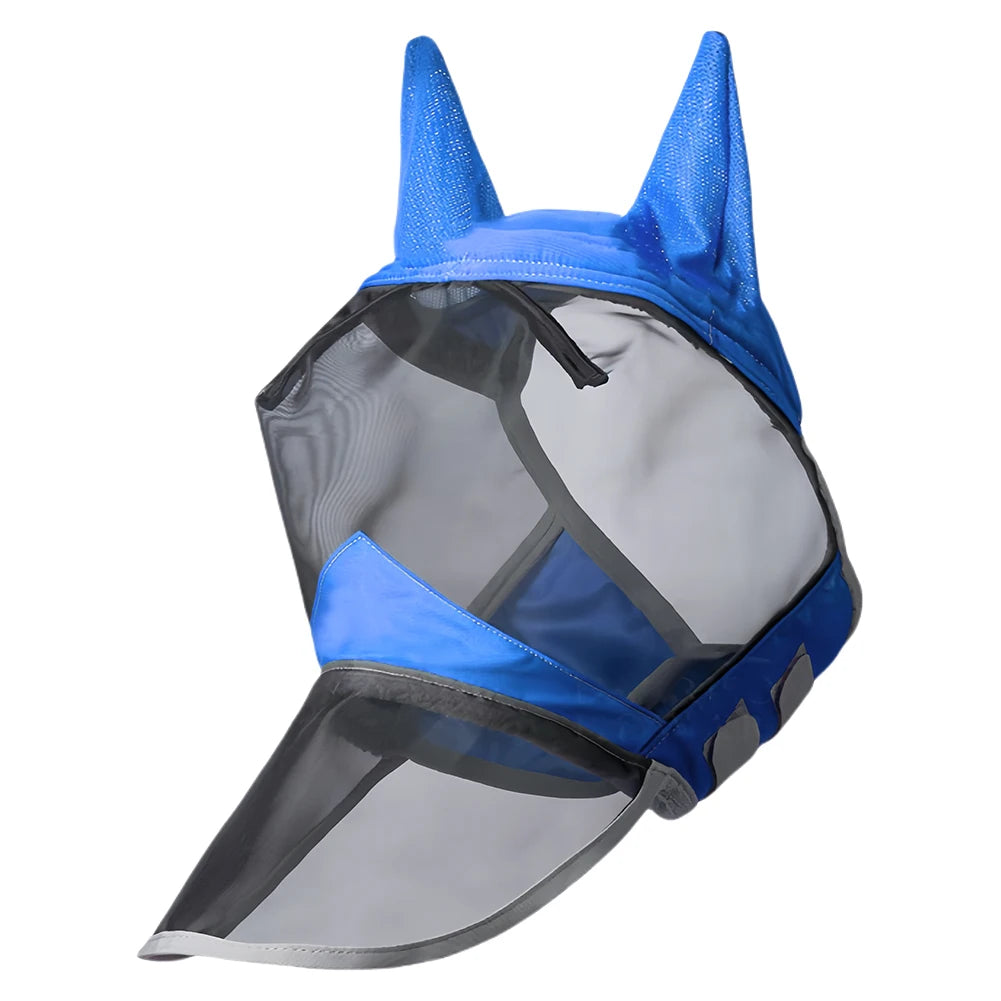 Anti-Mosquito Horse Full Face Protection Anti-Worms Mesh Mask with Nasal Cover Horse Face Mask Horse Riding Equestrian Equipment