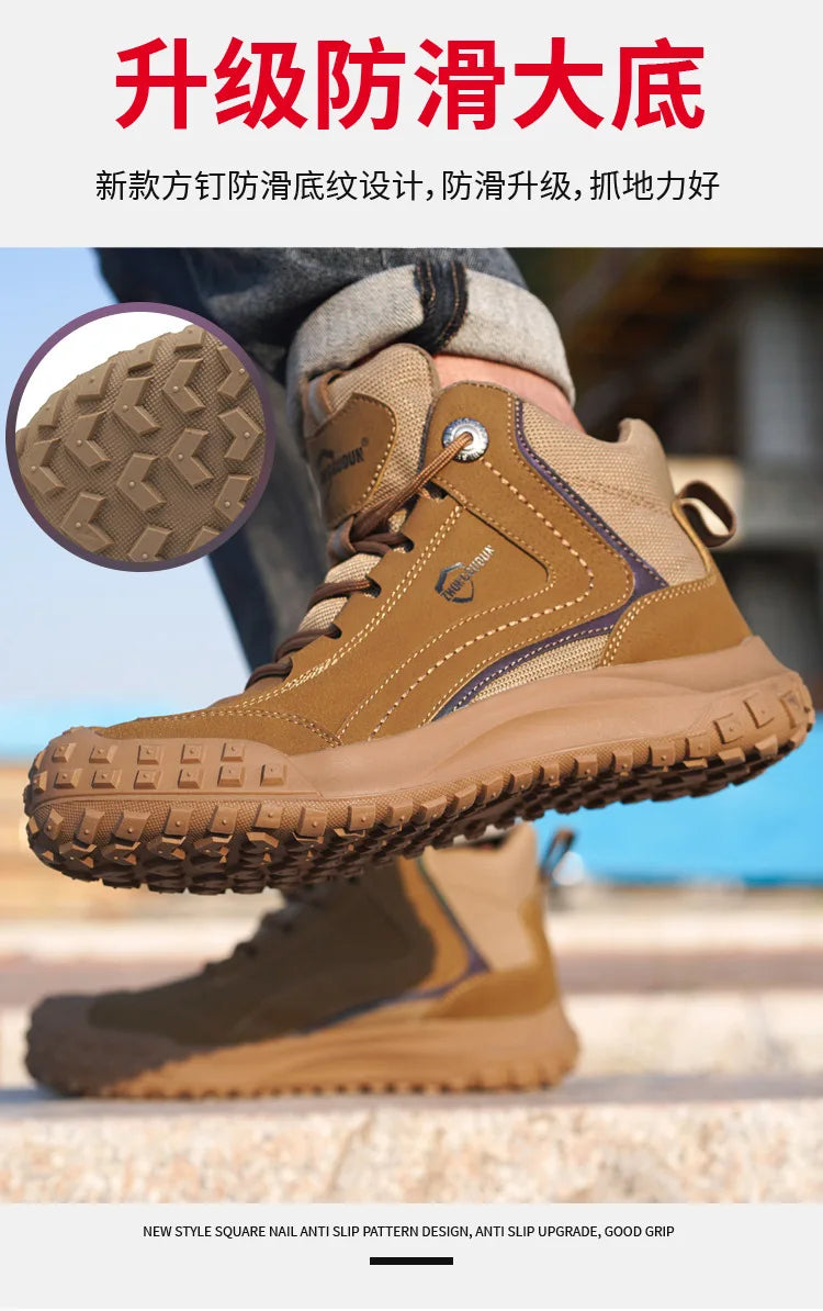 Autumn Winter New Work Safety Boots For Men Designer Work Sneakers Anti-puncture Security Shoes Work Boots Indestructible Shoes