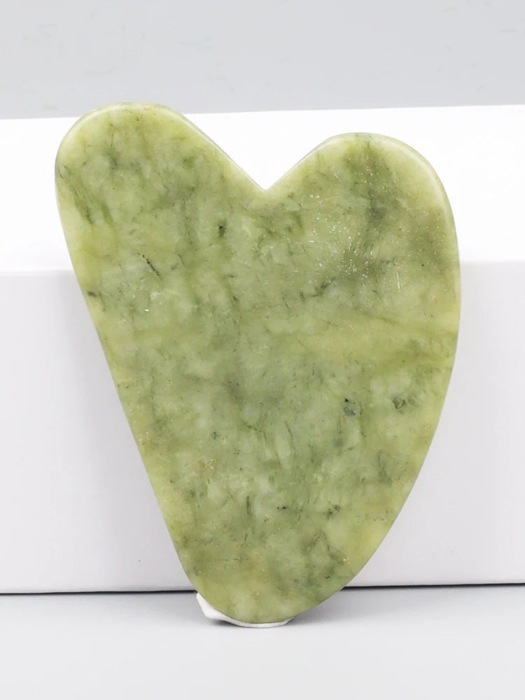 Natural Jade Gua Sha Tool Xiuyan Jade Heart-shape Massager Neck Massage Guasha Love Beauty Product Skin Care health Tool