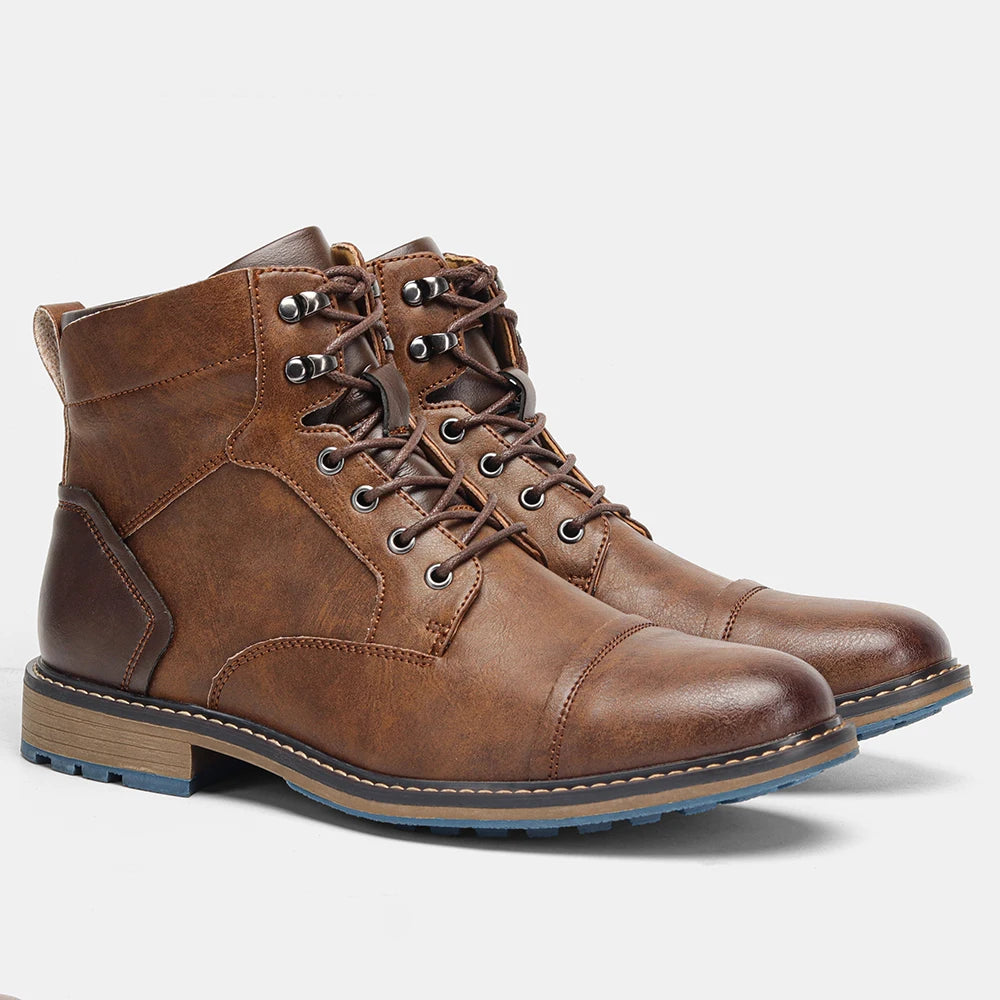 American Style Men Boots  Brand 2025 New Fashion Comfortable Ankle Boots Leather #613
