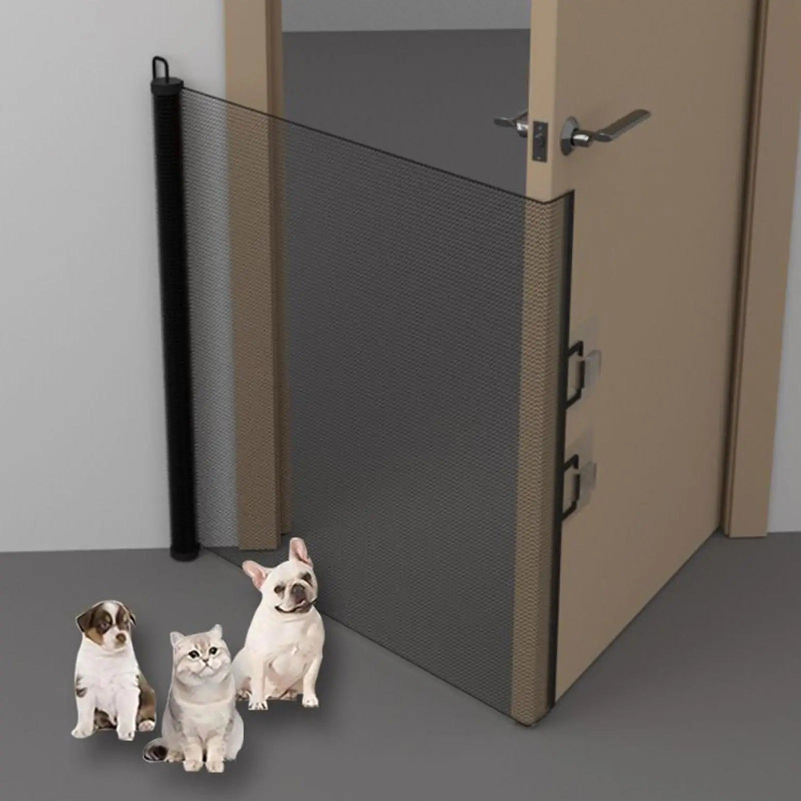 Retractable Pet Gate Childproof Net Indoor Mesh Fence for Dogs Kitten No-Drill Cat Baffle for Hallway Stairway Balcony Yard Door