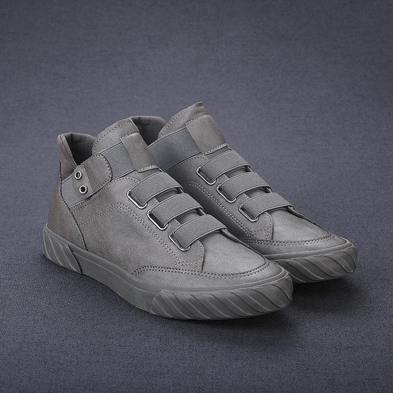 Retro High Top Men's Shoes Luxury Leather Casual Shoes Men British style Ankle Boots Comfortable Soft Men Sneakers New Moccasins