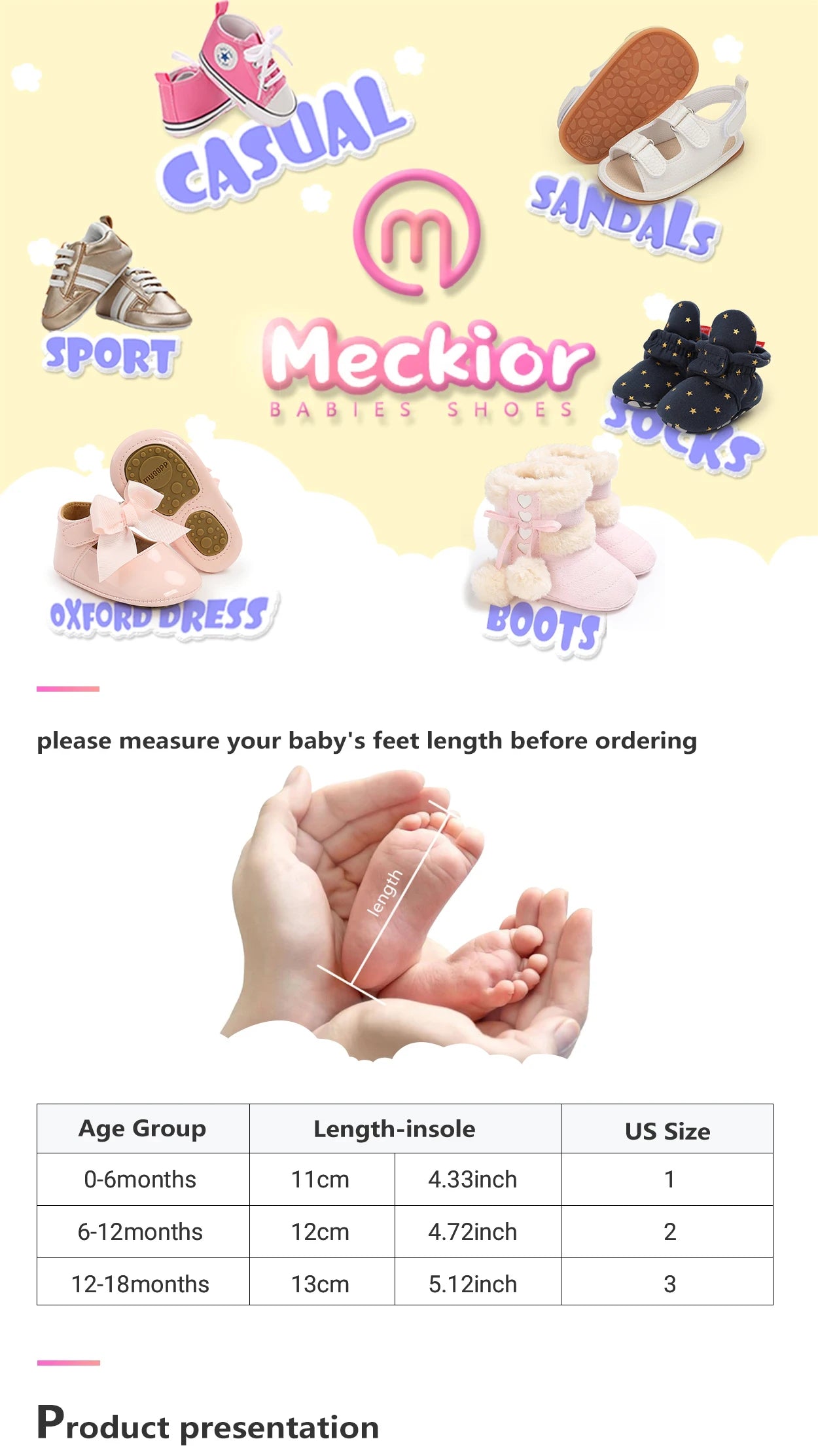 Meckior Summer Sandals Baby Boy Girl Shoes Fluff Baby Girl Slipper Animals Flower Anti-Slip First Walkers Crib Shoes