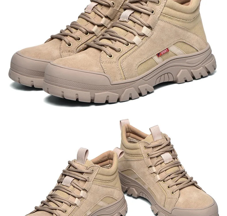 2024 High-top work safety boots men's steel toe work shoes indestructible anti-smashing anti-puncture work sneakers