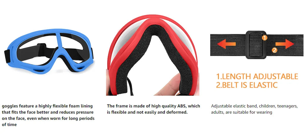 1/2 Pack Foam Gun and Blaster Face Mask Goggles Eye Shield  for Nerf Guns Foam Blaster Guns Red Blue Safety Glasses