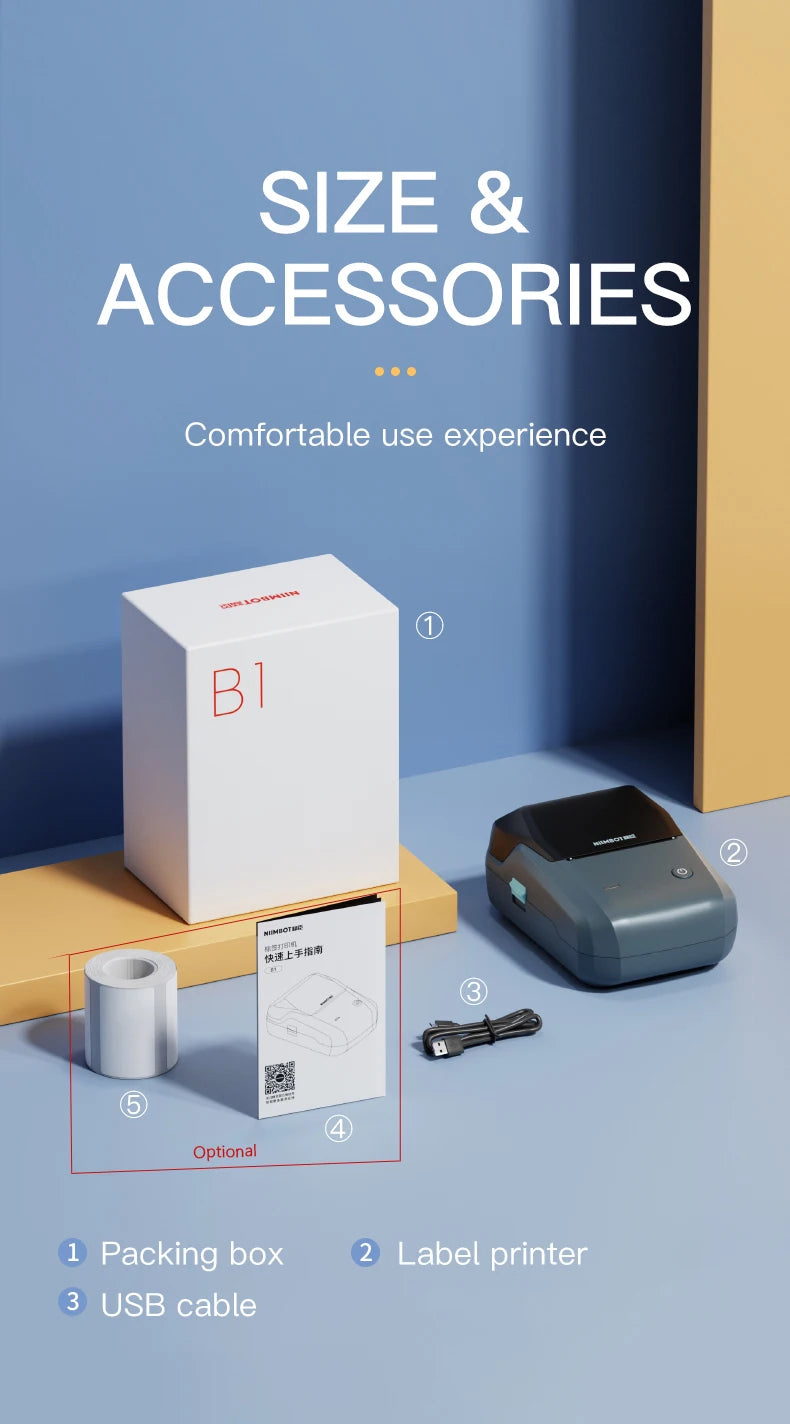 Niimbot B1 Portable Thermal Self-adhesive Labels Printer Mini Maker Pocket Printer Mobile Bluetooth Pocket Tag Price Machine NEW