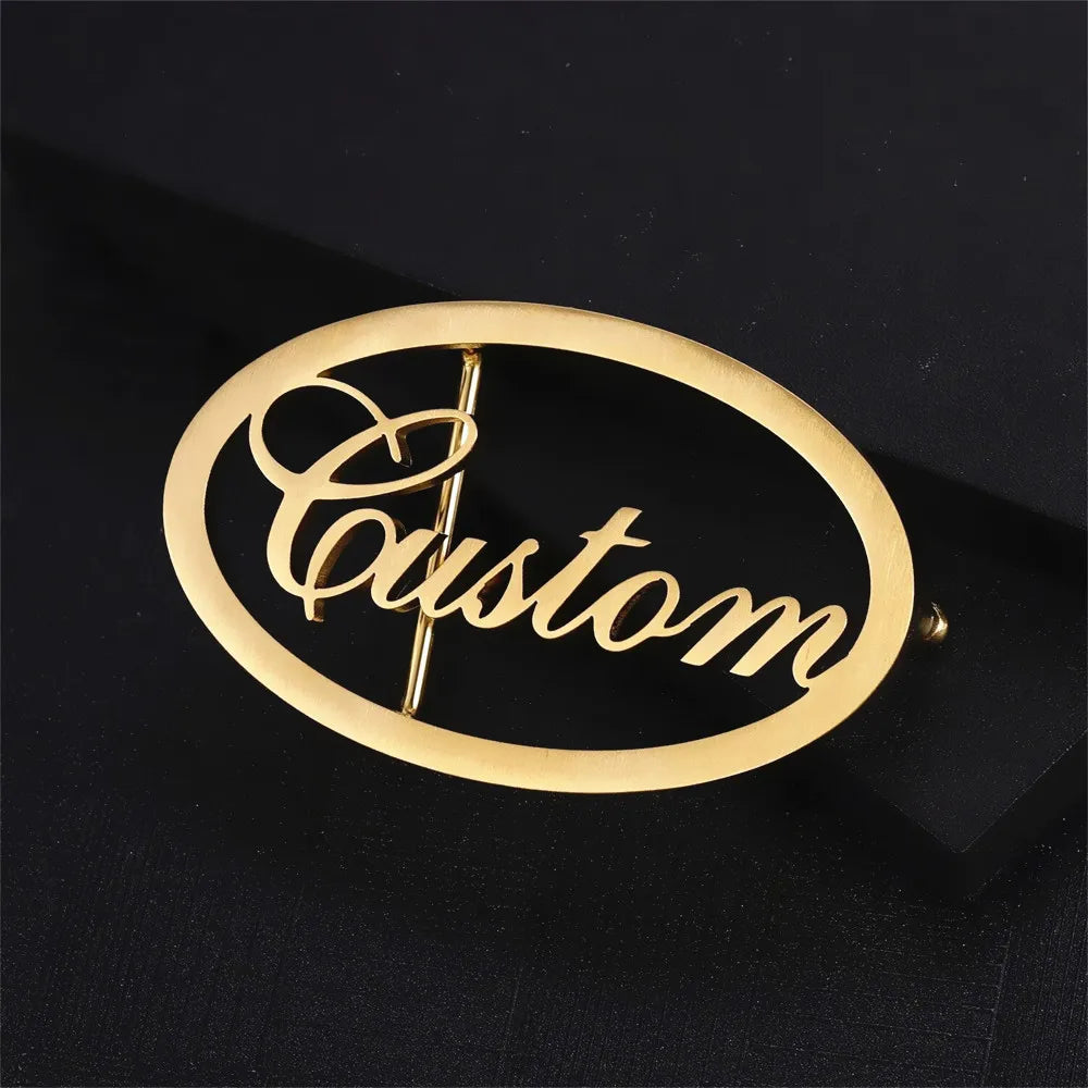 Mens Name Belt Buckle Personalized Jewelry Fashion Dress Belt for Dad Husband Gift Custom Letter LOGO Unisex Belt Buckle