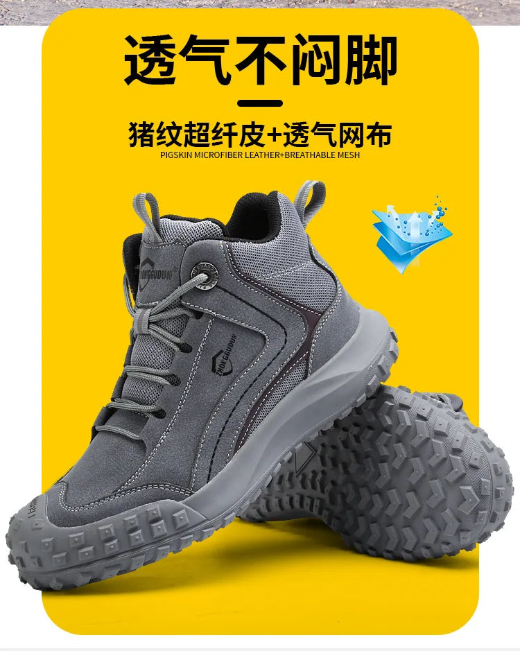 Autumn Winter New Work Safety Boots For Men Designer Work Sneakers Anti-puncture Security Shoes Work Boots Indestructible Shoes