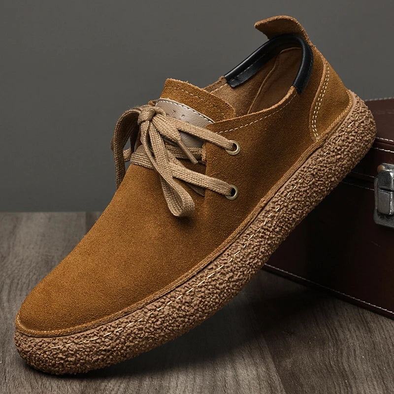 2025 Men's Fashion Leather Shoes High Gloss Suede Autumn Winter Business Casual Shoes Soft Lining Comfortable Shoes Size 38-45