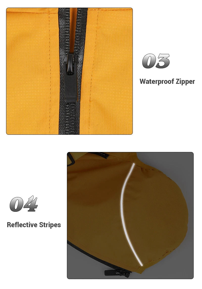 Waterproof Dog Rain Jacket with Harness Safety Reflective Dog Raincoat for Small Dogs Pet Outdoor Jackets for Jungle Camping