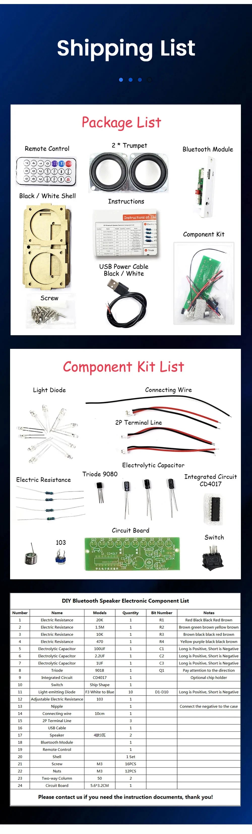 Electronics DIY Soldering Project Practice Solder Assembly DIY Electronic Kit Component  DIY Bluetooth Speaker Kit 2*3W Speakers