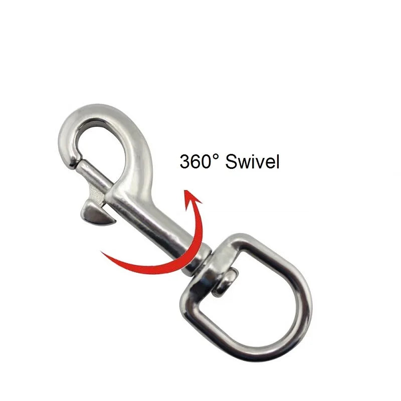 10 Pieces Stainless Steel 316 Oval Single End Swivel Eye Bolt Snap Hook 65mm 72mm For Dog Leash Sucba Diving