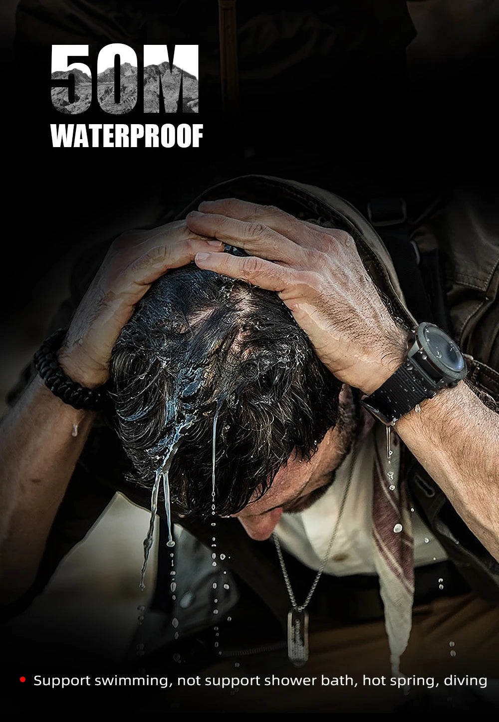 NORTH EDGE Smart Watch For Men Altimeter Barometer Thermometer Compass Military Digital Clock Outdoor Smartwatch Waterproof 50m