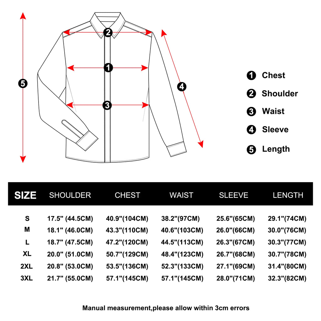 Polyester Dress Shirts for Men Black Solid Paisley Red Silver Long Sleeve Turn Down Collar Prom Social Men's Shirt