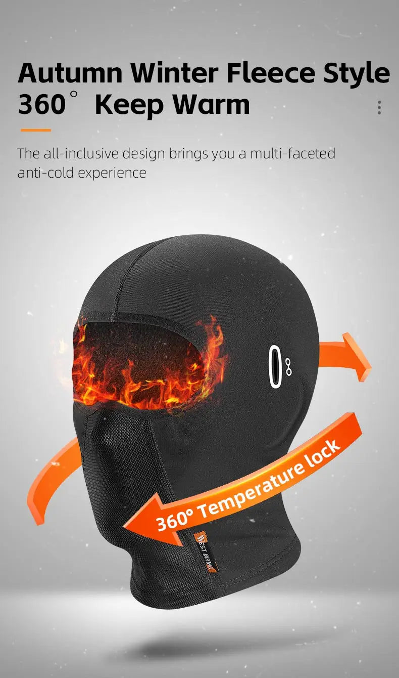 WEST BIKING Full Face Mask Warm Winter Scarf Balaclava Helmet Liner Fishing Skiing Hiking Bike Mask Windproof Breathable Headgea
