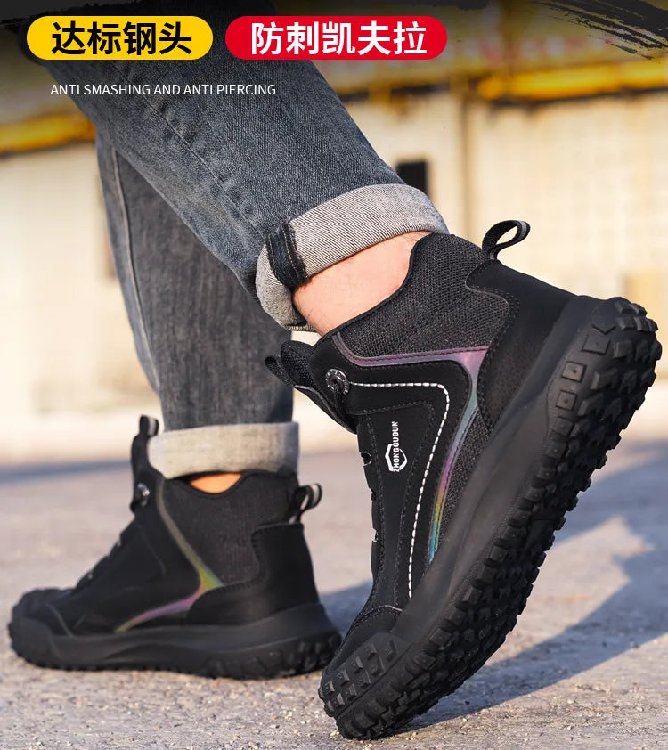 Autumn Winter New Work Safety Boots For Men Designer Work Sneakers Anti-puncture Security Shoes Work Boots Indestructible Shoes